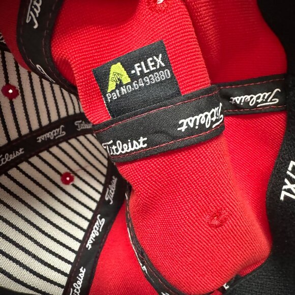 Titleist Hat Cap Fitted Adult L XL Red Black Golf Athletic Logo Outdoors - Picture 10 of 11